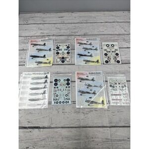 AEROMASTER DECALS 1/48  Mosquito Raiders Lot Collectible Run of 4 Sheets.